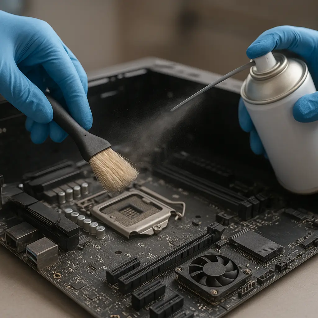 Gerätereinigung am offenen PC